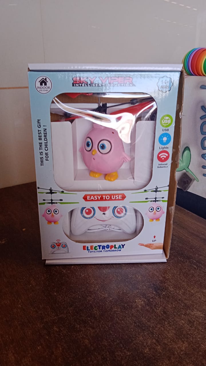 Electroplay Flying Bird RC Toy with LED & Remote Control – Pink Owl Design (1 Set) Electroplay Flying Bird RC Toy with LED & Remote Control – Pink Owl Design (1 Set)